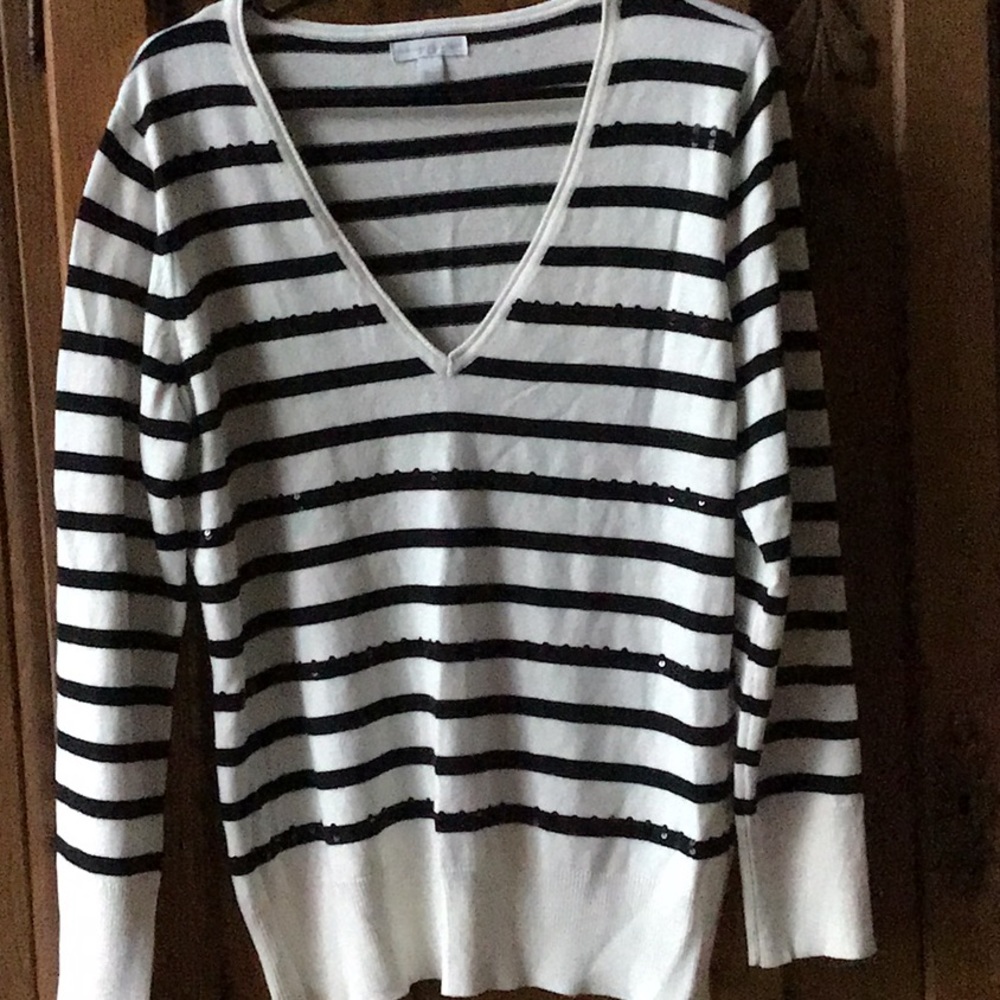 NWOT Black & White Striped Sweater